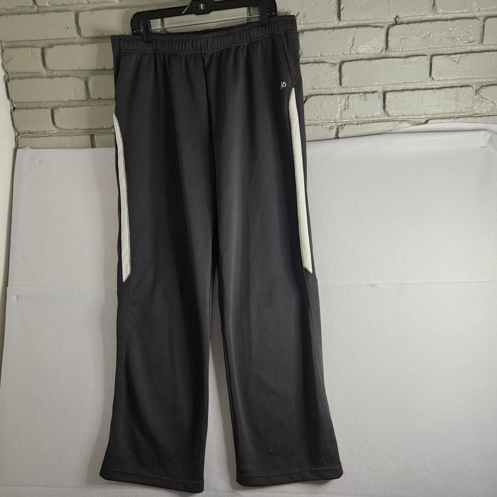 Alo Coolfit Mens XXL Black White Stripe Athletic Track Pants Drawstring Training